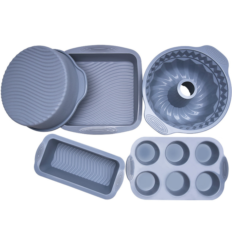 Moldes de silicona para hornear, molde para pastel redondo estriado, formas antiadherentes para bollos de gelatina, molde para pan