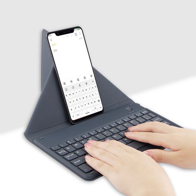 Teclado plegable inalámbrico con Bluetooth para teléfono móvil, funda ligera y práctica para IOS, Android, Windows, ipad, Tablet y iphone