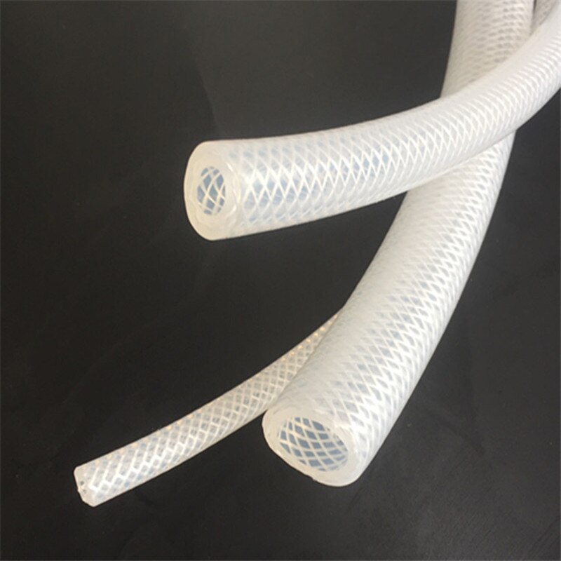 Length 1-5m food grade Silicone wire mesh tube Silicone mesh tube high temperature resistance white silicone hose