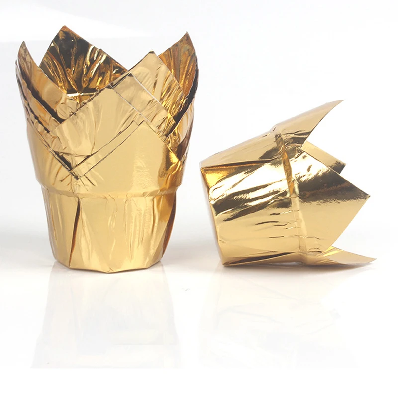 200 stücke Tulpe Muffin Cupcake Pappbecher öl dichte Cupcakes Liner zurück Muffin Kasten Tasse Kuchen Dekorations werkzeuge Muffin wickeln Fälle: Blau