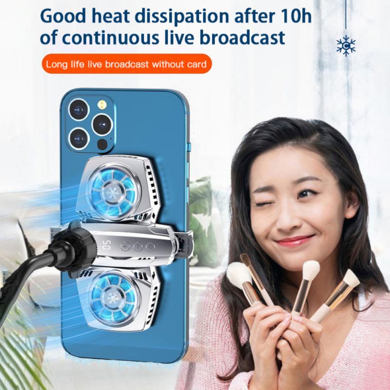 K4 Mobiele Telefoon Radiator Met Smartphone Temperatuur Display Voor Xiaomi Iphone Huawei Samsung Dual Koelventilator Telefoon Cooler