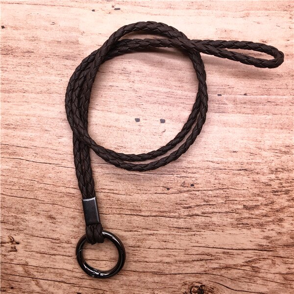 10pcs/lot Neck Lanyard Braided Necklace String Strap for Student Staff Work Card Holder USB Holder ID Pass Card Badge Holder: brown 04 10pcs