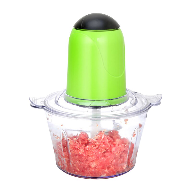 200W 2L Electric Chopper Electric Meat Grinder Kitchen Shredder Food Chopper Stainless Steel Blade Electric Kitchen Tools: GREEN