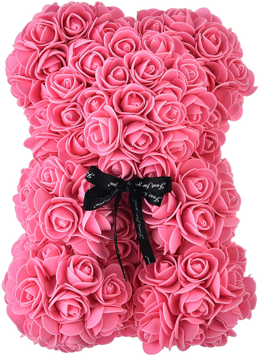 25cm bjørne af roser kunstige blomster hjem bryllup festival gør det selv billig bryllup dekoration boks krans håndværk: Rosenrød