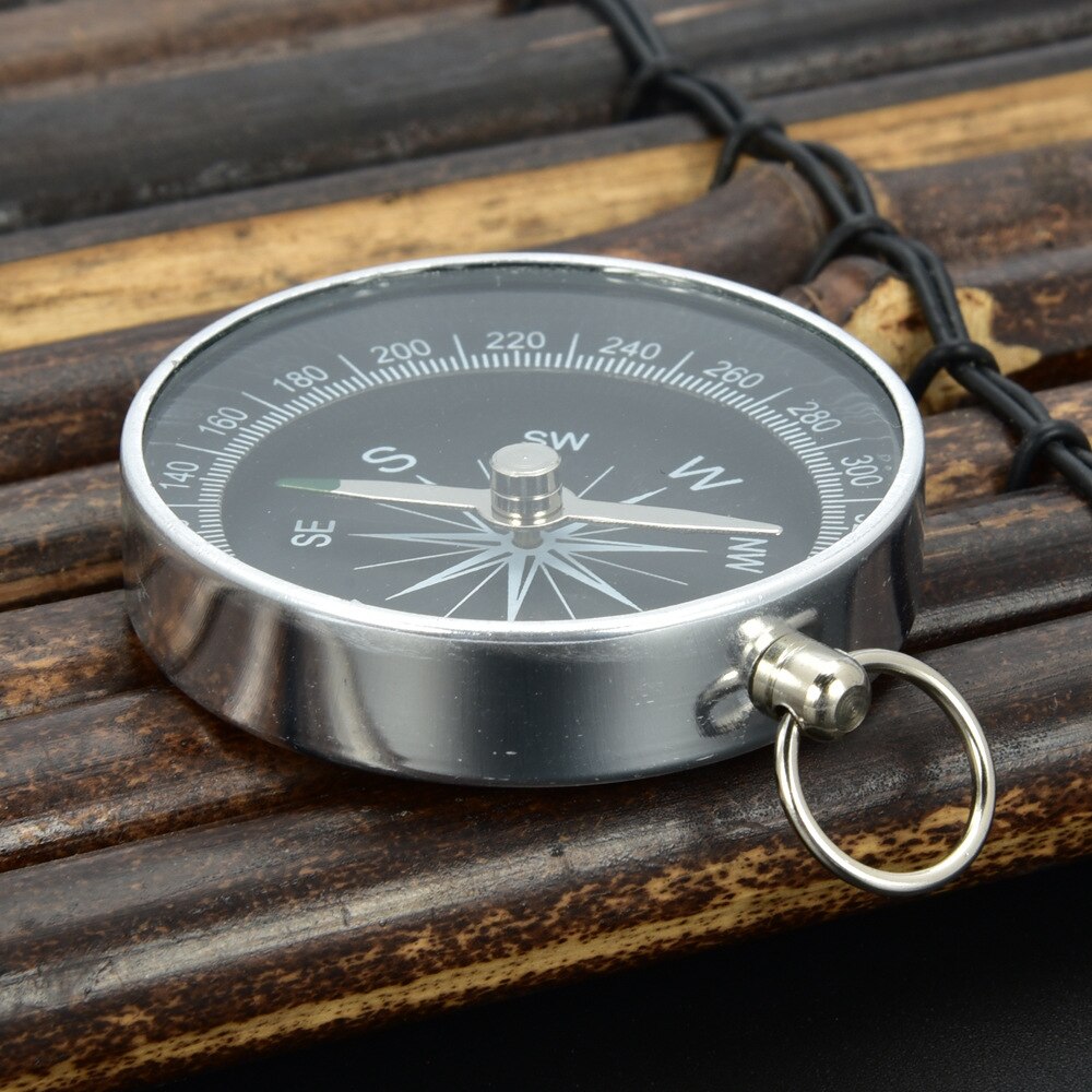 Portable Aluminum Lightweight Emergency Compass Outdoor Survival Compass Tool Navigation Wild Tool Black Brujula Chaveiro