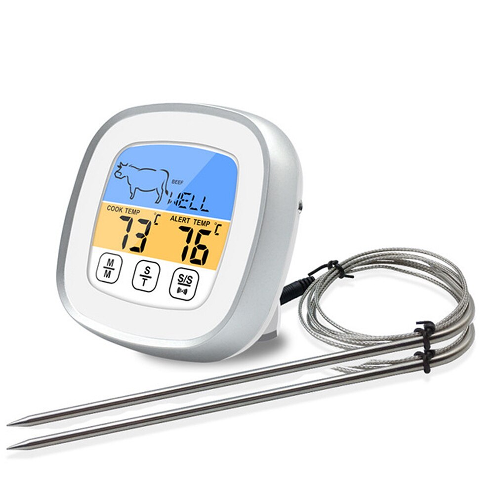 Meat Temperature Probe Household Products Profession Digital Barbecue Accessories Oven Cooking BBQ Kitchen Thermometer: white A2