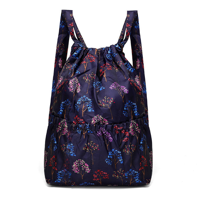 Lightweight Large Capacity Backpack Women Drawstring Strap Pocket Large Capacity Drawstring Travel Bag Fitness Sports Bag: Pink