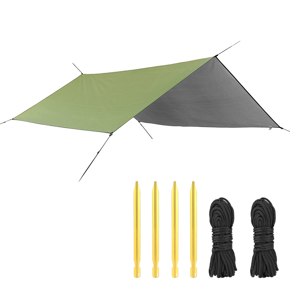 Vandtæt solskærm forteltet presenning 3 x 3m udendørs camping hængekøje regn flyve anti uv strand telt skygge camping solskærm baldakin