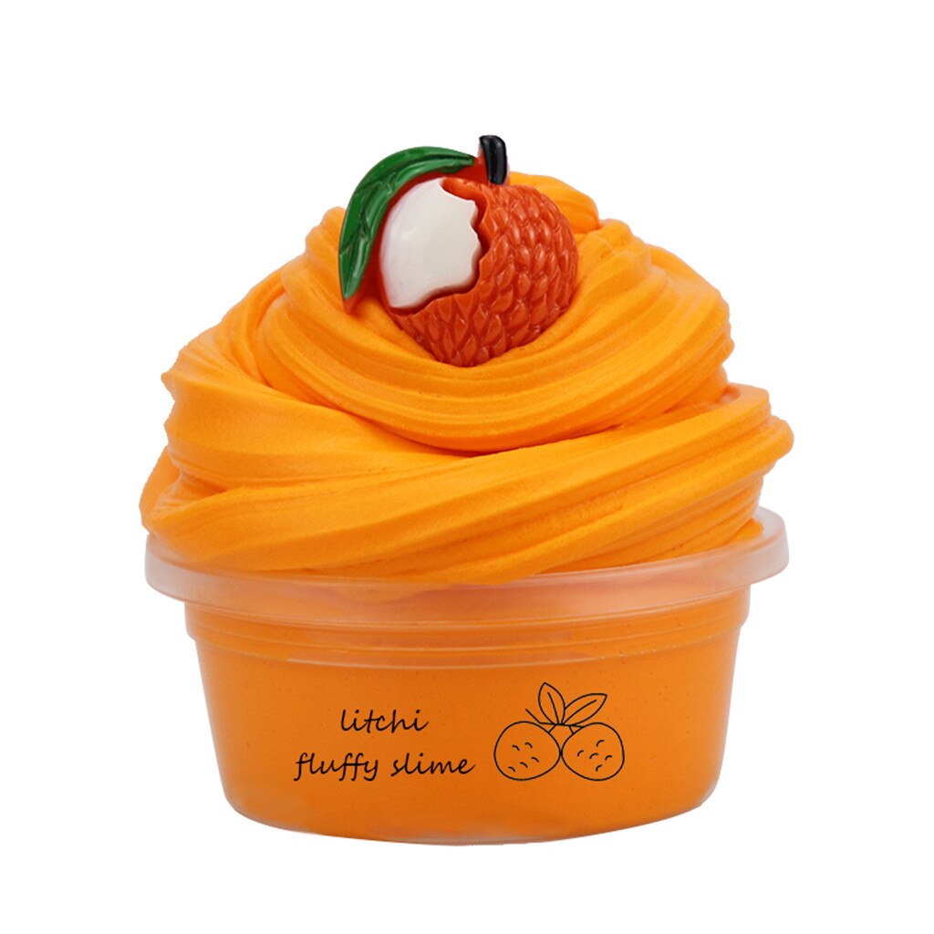 Funny DIY Slime Supplies Fruit Kit Cloud Slime Aromatherapy Pressure Children Slime To Antistress Kids Toys for Children: Orange