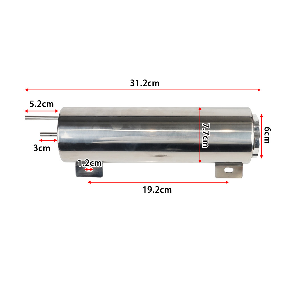 2 'x13'/3 'X10' Universal radiador refrigerante desbordamiento tanque de vómito de acero inoxidable pulido radiador refrigerante tanque de desbordamiento: Marfíl