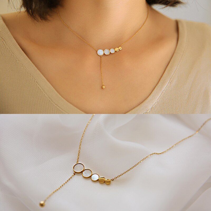 Nuove Donne Di Modo Collana in Acciaio Inox Borsette Della Collana Rotonda Del Pendente di Lusso di Alta Qualità Dei Monili Delle Donne Dei Monili di Cerimonia Nuziale