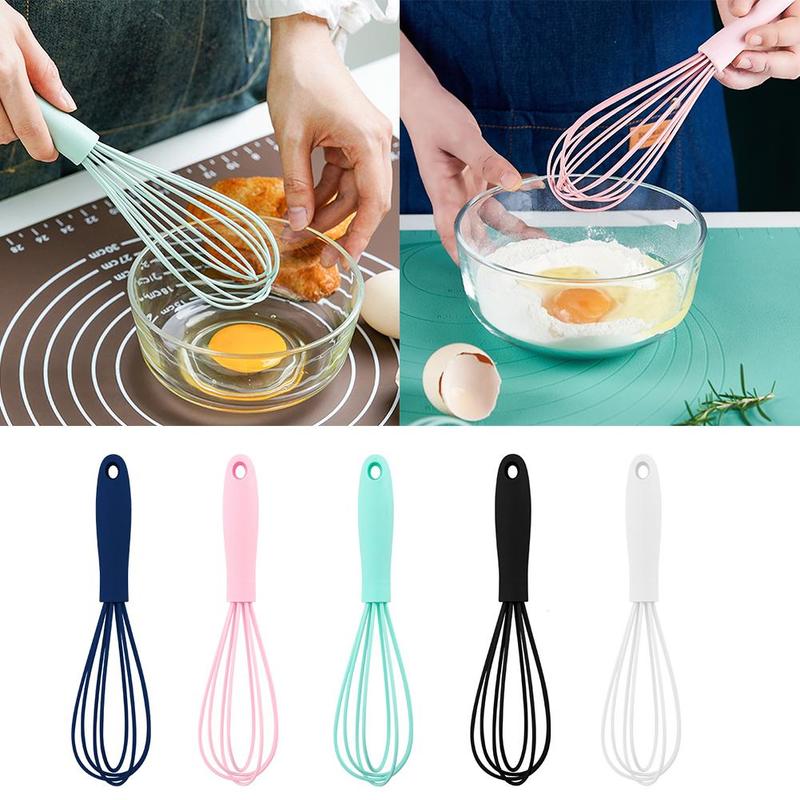 1pc multifunktionella roterande manuell äggvisp mixer mini plast kök äggvisp bakverktyg äggrörare silikon miljövänlig