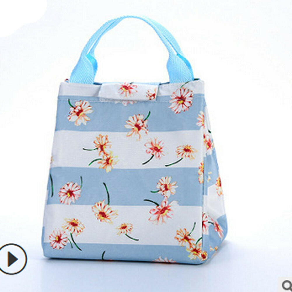 Neue Unisex Isolierte Mittagessen Tasche Für Frauen Männer Kinder Thermos Kühler Erwachsene Tote Lebensmittel Mittagessen Box: Flower2