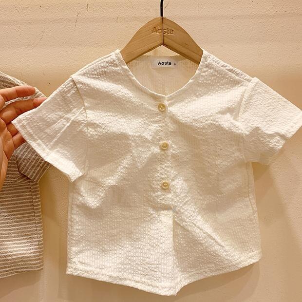 Ropa coreana para niños, camiseta de lino y algodón para recién nacidos, Rebeca, camisetas para niños pequeños, Tops de 3M, 6M, 12M, 24M,