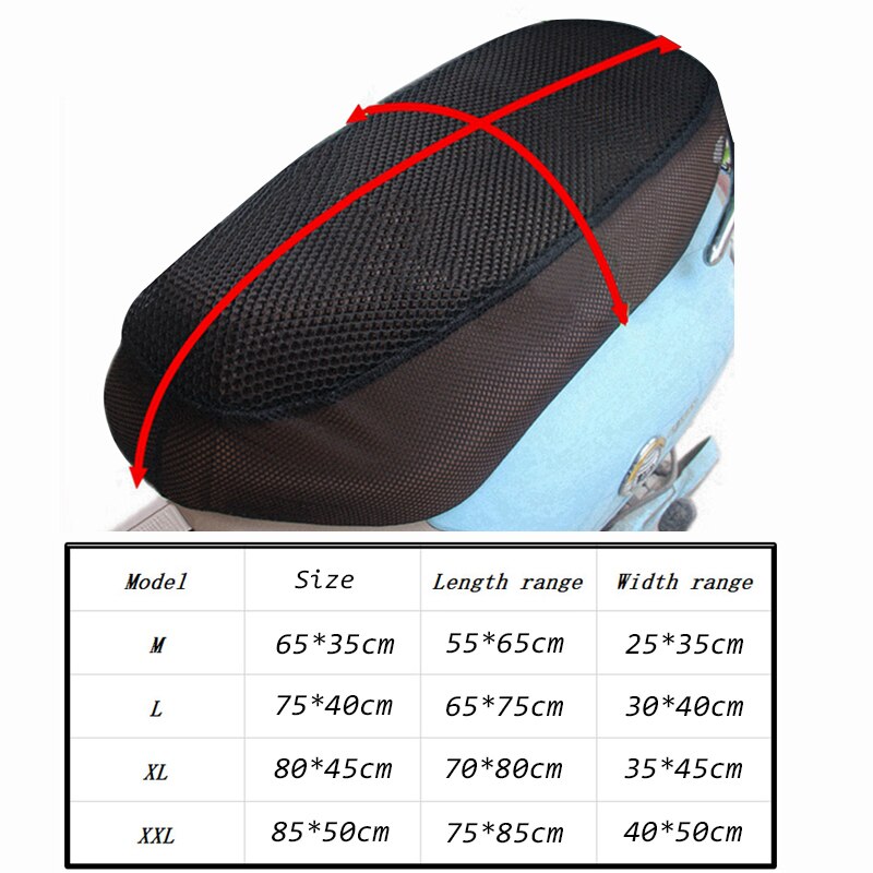 Funda de asiento de malla 3D para motocicleta, transpirable, de verano, para ciclomotor, Scooter, cojín antideslizante, accesorios impermeables