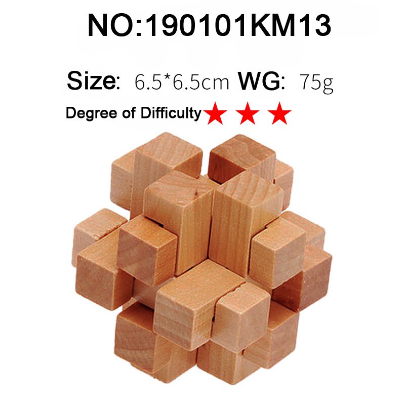 Neue Kommen 3D Puzzles Gehirn Teaser Luban Kong Ming Lock Verriegelung Geistigen Pädagogisches Spiel Holz Spielzeug Für Kinder Kinder: 190101KM13