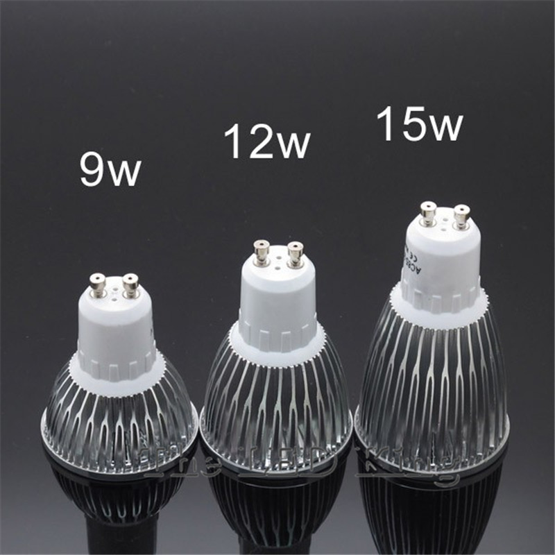 Nyaste produkt  gu10 mr16 9w 12w 15w dimbar led-cob 220v 12v spotlight-lampa varmvit vit röd blå grön led-belysning