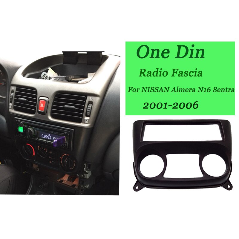 1 Din Auto Radio Fascias Fit Voor Nissan Almera N16 2001-2006 Dvd Stereo Panel Dash Installeer Trim Kit gezicht Surround Dashboard Frame