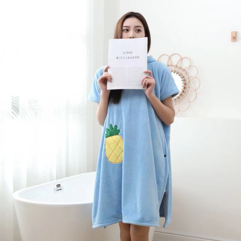 Wearable Bathrobe Beach Towel Fast Absorbing Water Outdoor Sports Soft Tactility Hooded Bath Towels Dress Poncho Swimming Cloak