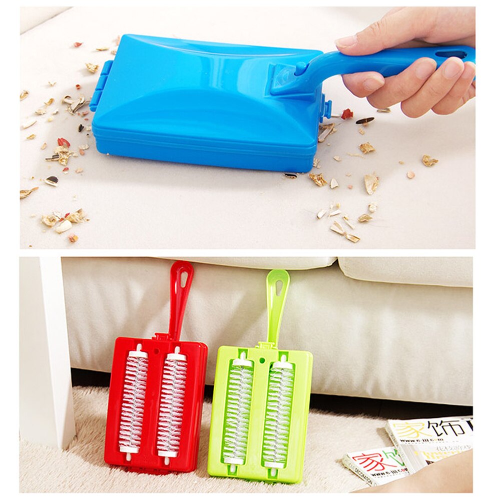 Multifunctionele Borstel Handheld Thuis Tapijt Cleaner Brush Dual Roller Sofa Tapijt Tafel Crumb Dirt Cleaning Tools