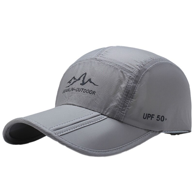 Bon! Hommes femmes en plein air maille pliant parasol séchage rapide respirant étanche réglable chapeaux vêtements de sport accessoires Rn: Light Grey