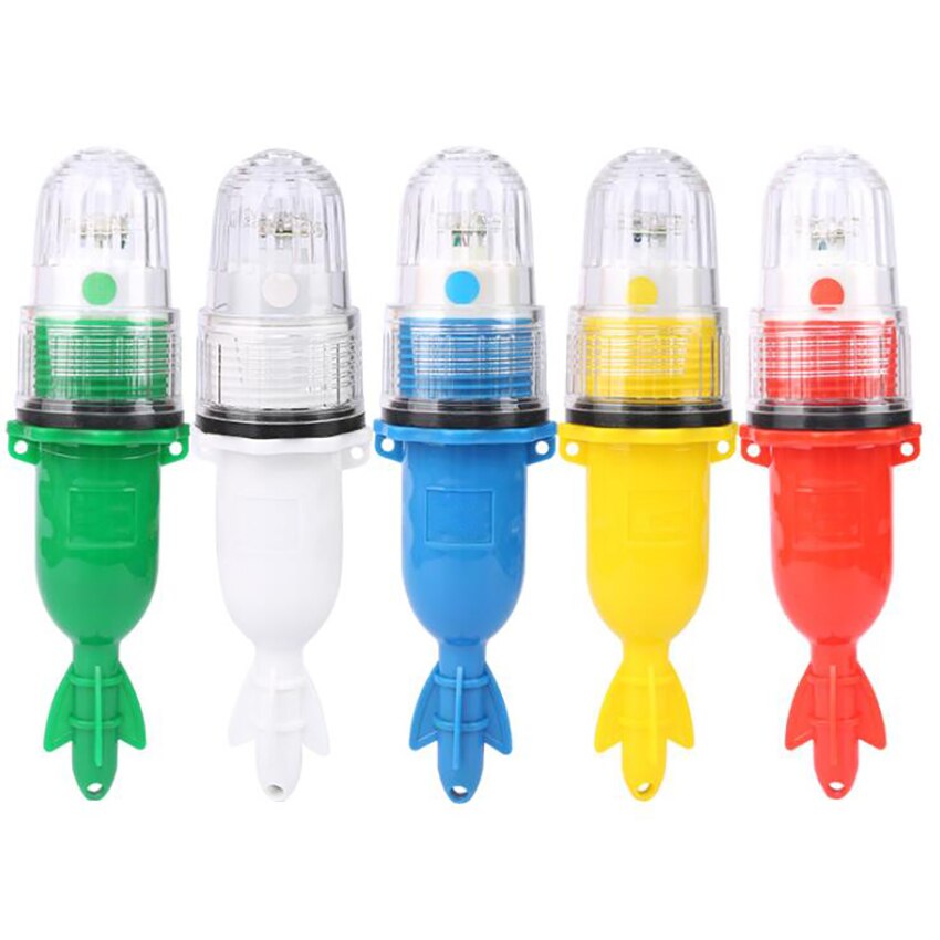 Boat Dock Lure Bait Battery Powered LED Underwater Night Fishing Light Lure for Attracting Fish- White, Green, Red, Yellow, Blue
