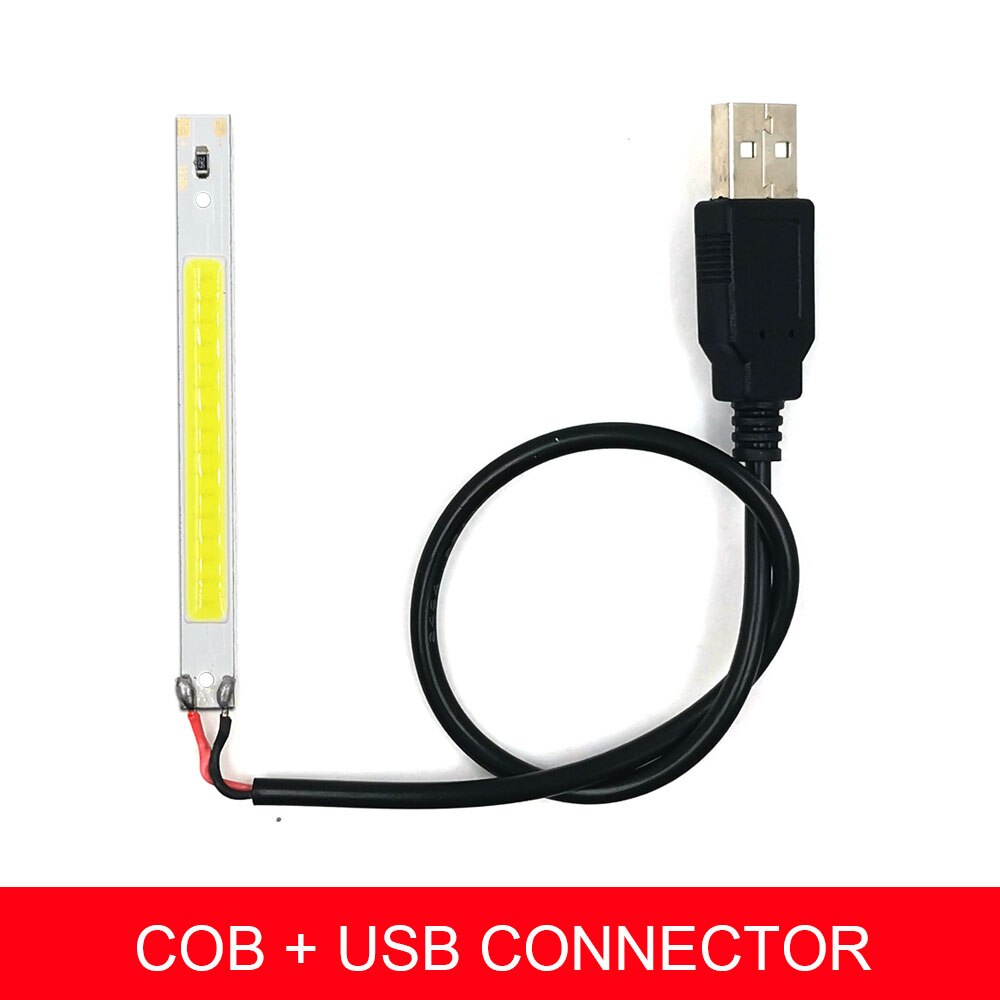 80x7.5mm USB Powered 5V COB LED Strip Bar Licht DC5V 3W LED Lamp Warm Koud wit Rood Blauw Groen Kleur Lamp Emitting Diode Chip: COB USB connector / Warm White