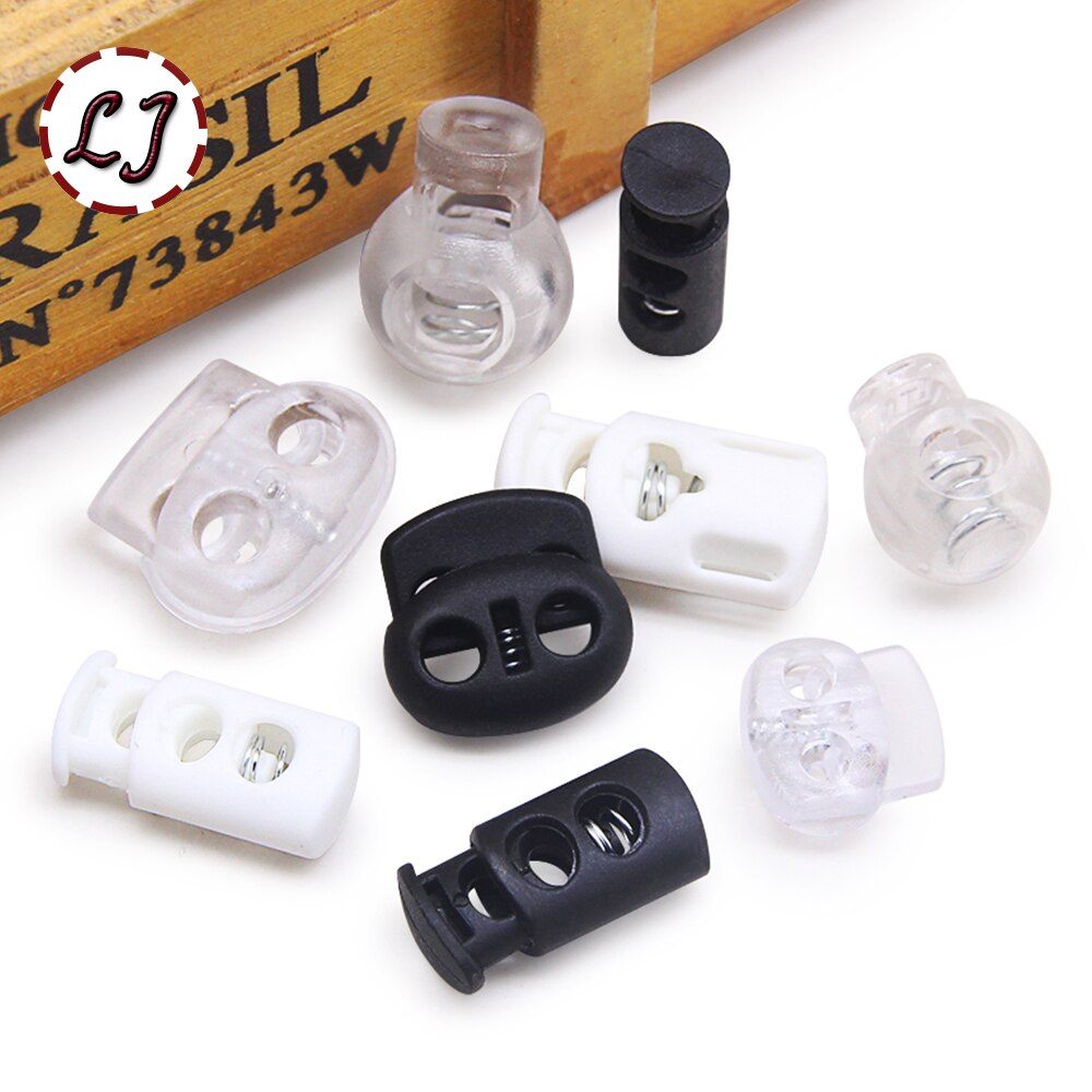 Neue 10 stücke Schnur Schloss Kunststoff Stopper Schnur Enden Schaltet Clip Schnalle Taste Schwarz Frost Schnürsenkel Sportswear DIY Tasche Zubehör