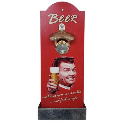 Bar Wall Decoration American Country Style Retro Bar Restaurant Beer Bottle Openers Wooden Wall Hanging Opener Crafts: Red