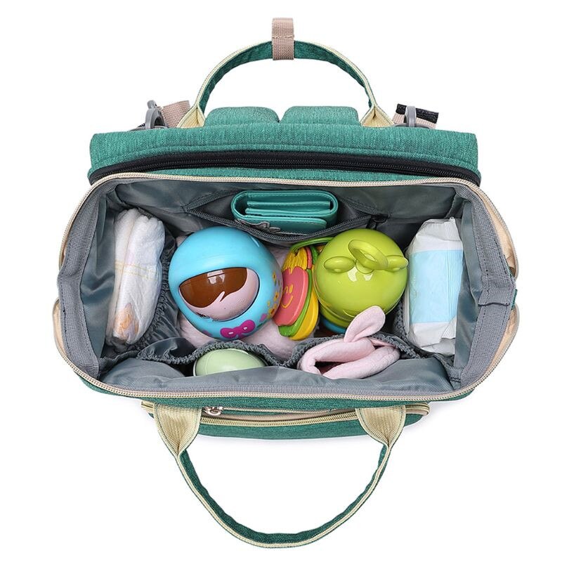 Unisex Baby Nappy Luiertas Draagbare Grote Capaciteit Vouwen Wieg Bed Luier Rugzak Kinderwagen Bandjes Travel Outdoor Rugzak