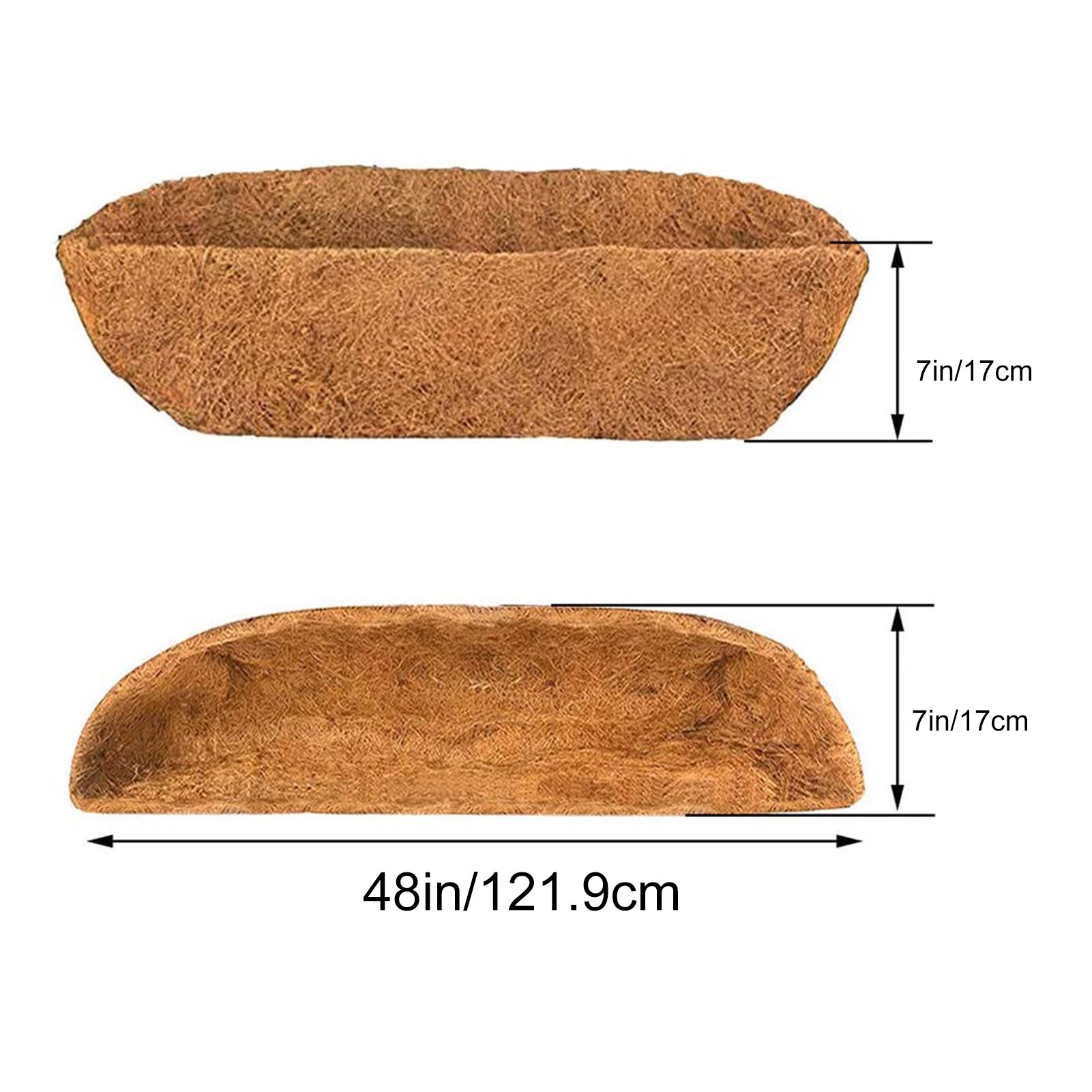 Doublure de jardinière en forme de demi-lune, pour boîte de fenêtre: 48 inches