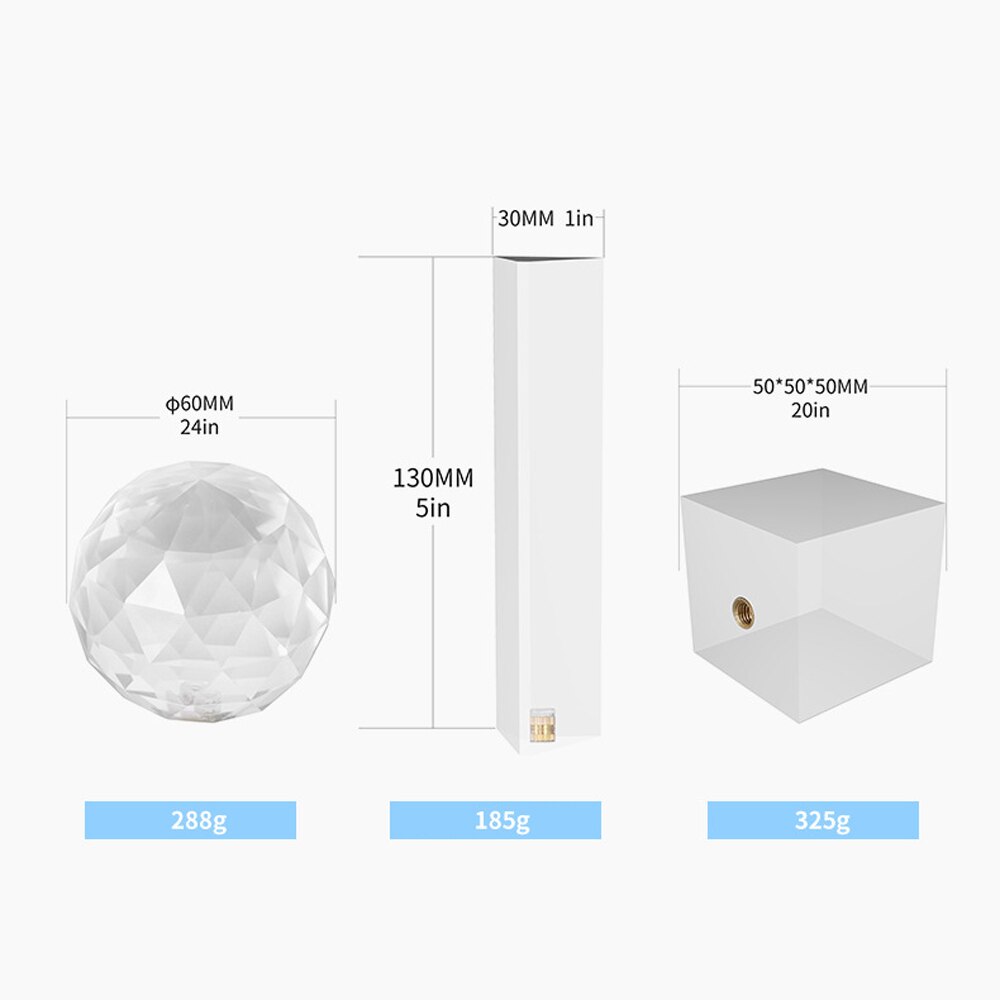 Photography Crystal Optical Glass Photo Ball with 1/4'' Screw Mouth Glow Effect Decorative Photography Accessories