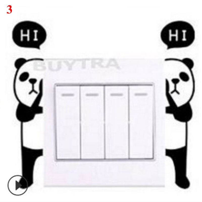 Verschillende Grappige Dieren Schakelaar Sticker Voor Kinderen Kamers Diy Creatieve Panda Muurstickers Decal Slaapkamer Woonkamer: Goud