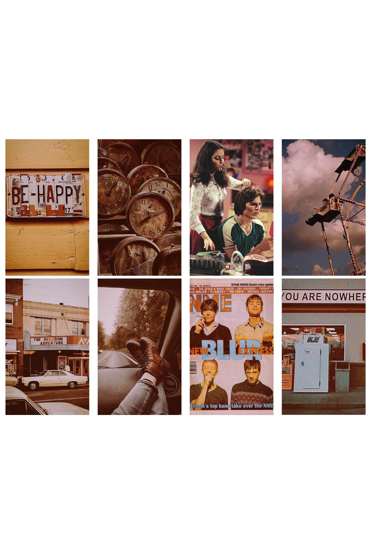 Vintage Wall Poster Collage Set-40 Pcs-Aesthetic-Retro Poster Set-10cm * 15cm