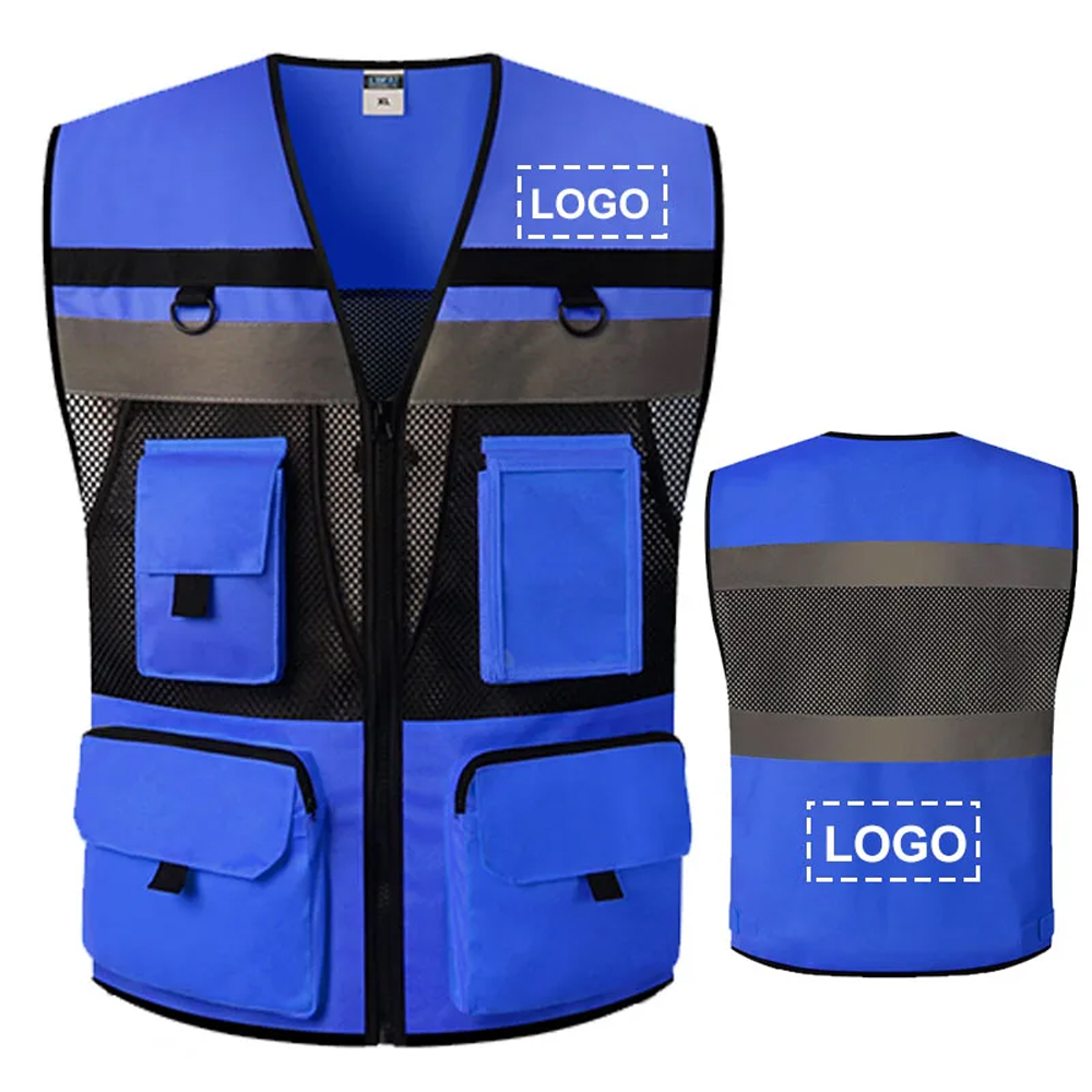 Chaleco reflectante de seguridad de alta visibilidad, ropa de trabajo para trabajadores de la construcción con bolsillo grande, ropa reflectante para ciclismo y motocicleta: L / Oro