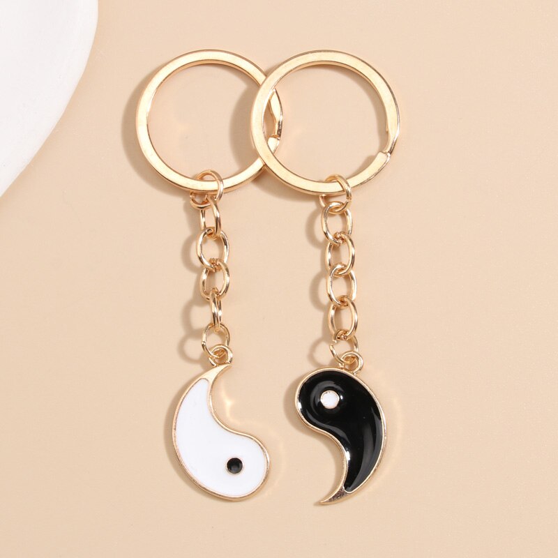 Yin Yang Tai Chi Sleutelhanger Bff Beste Vrienden Paar Bijpassende Sets Voor Vrouwen Mannen Sleutelhanger: E4434