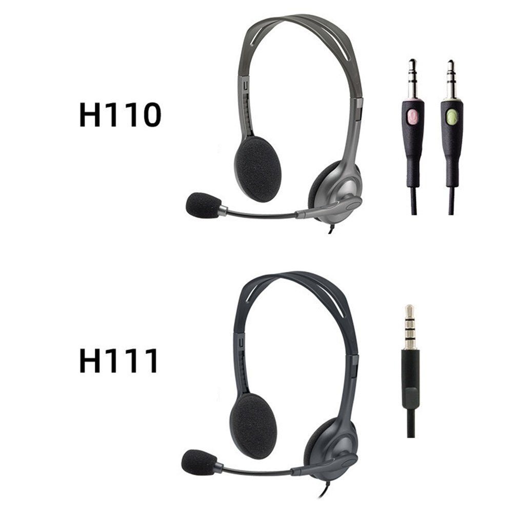 H111 Office Stereo Headset With Microphone 3.5mm Wired Noise Cancelling Headphone Mic Gaming Headset