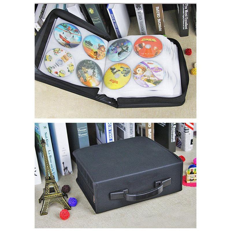 1pc 320 diske cd tegnebog pu læder bærbar støvtæt stor kapacitet cd bindemiddel cd sag cd opbevaringsholder dvd holder