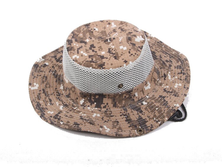 Hat mandlige udendørs fisker hat fiskeri bjergbestigning camouflage hat solbade stor randen sol hat: 5