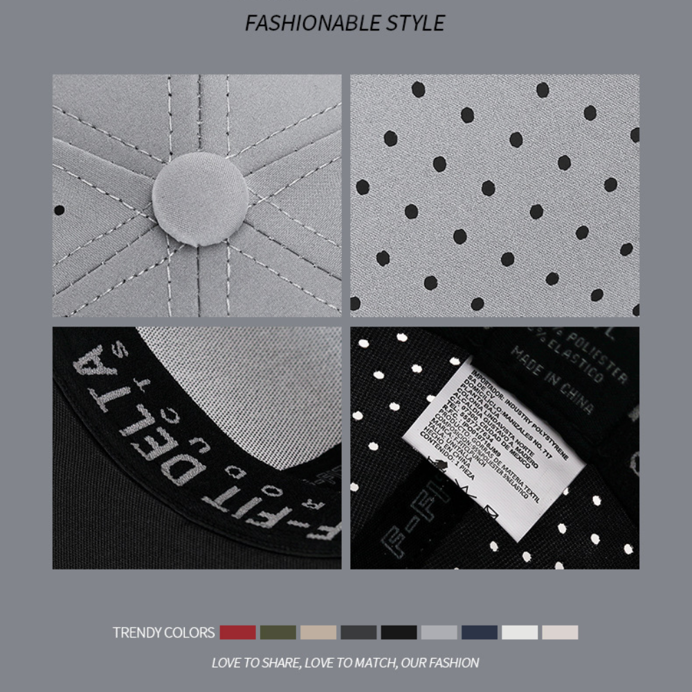 Full Closed Heren Baseball Cap Causal 6 Panelen Trucker Hoed Ademende Effen Hiphop Hoed Platte Rand Stretchy Caps