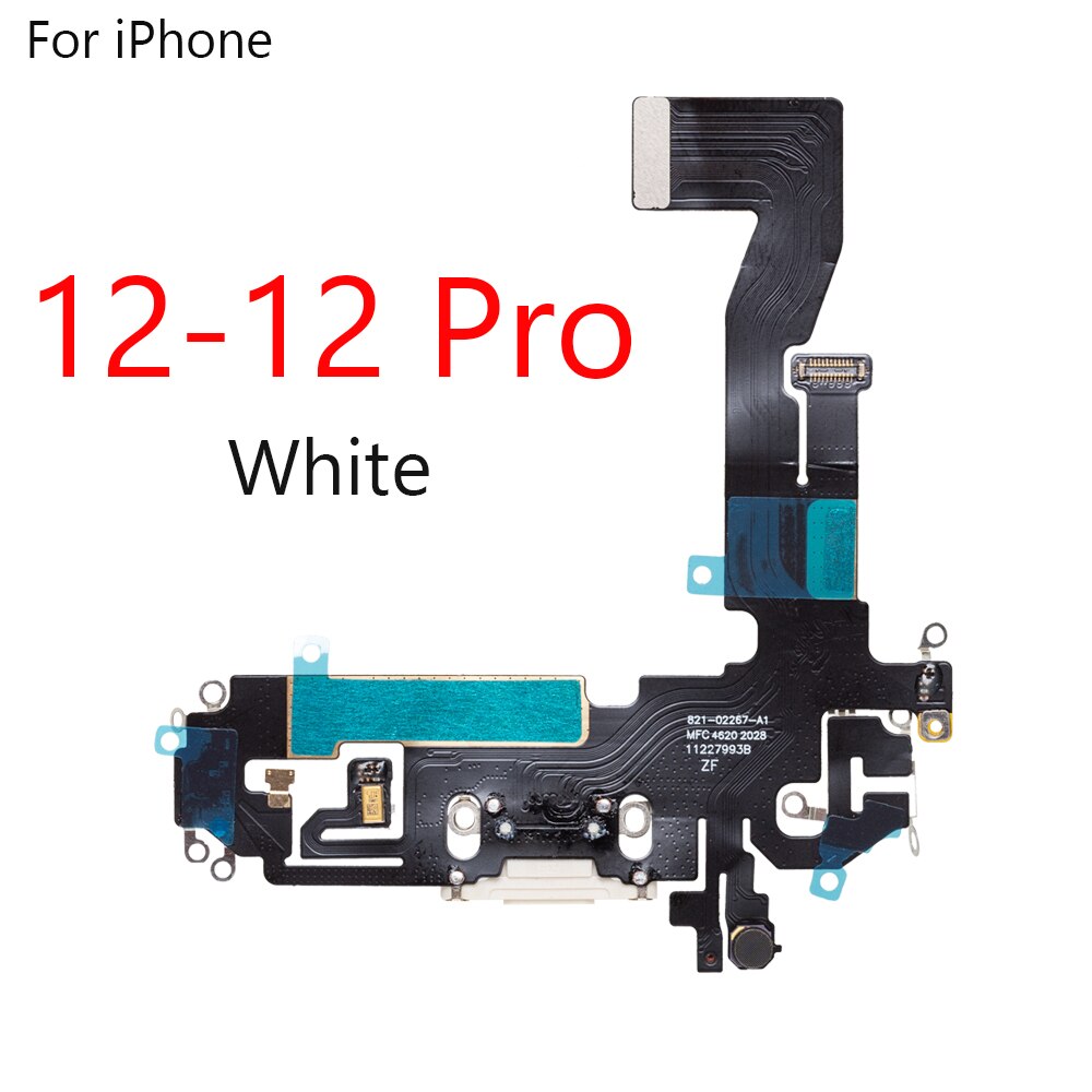 USB Charger Port Connector Dock Charging Flex Cable For iPhone 12 Pro 12Pro Max mini Replacement: For 12 12 Pro White