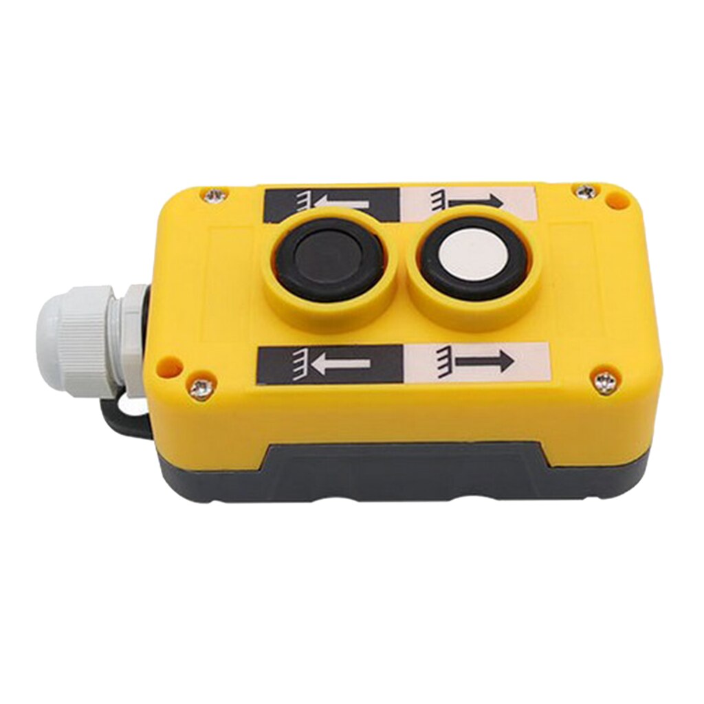 Crane Push Button Switch, Rainproof COP-2B 2 Ways Pendant Control Station UP Down Hoist Pushbutton Switches (Yellow)