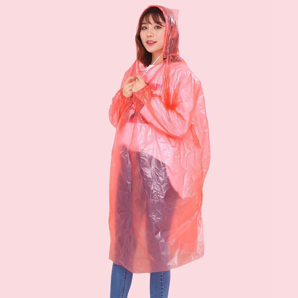 Chubasquero desechable transparente para mujer, chaqueta gruesa de plástico, Poncho de lluvia, Batas Desechables, traje impermeable AC50RC
