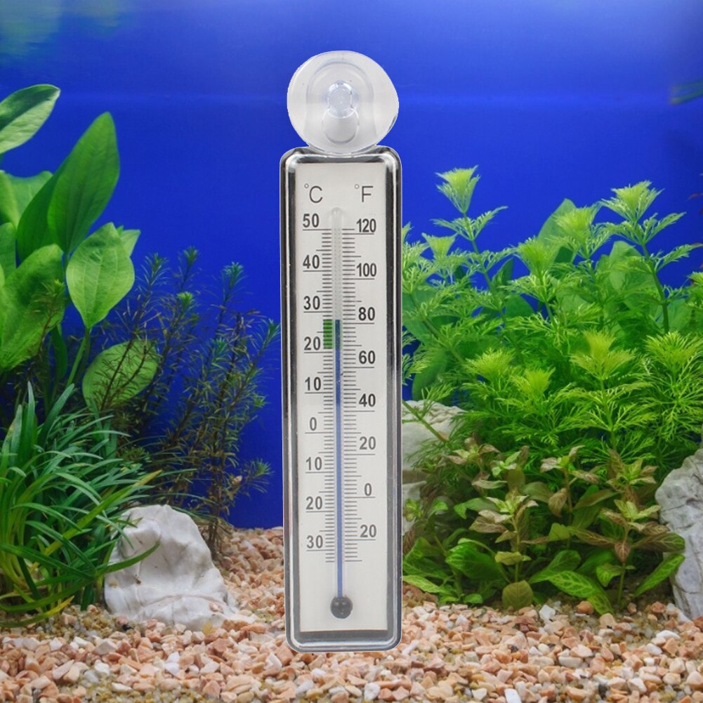Aquarium Vertical Thermometer Suction Cup Fish Tank Glass Anti Dropping Water Temperature Gauge Meter Household Accessories