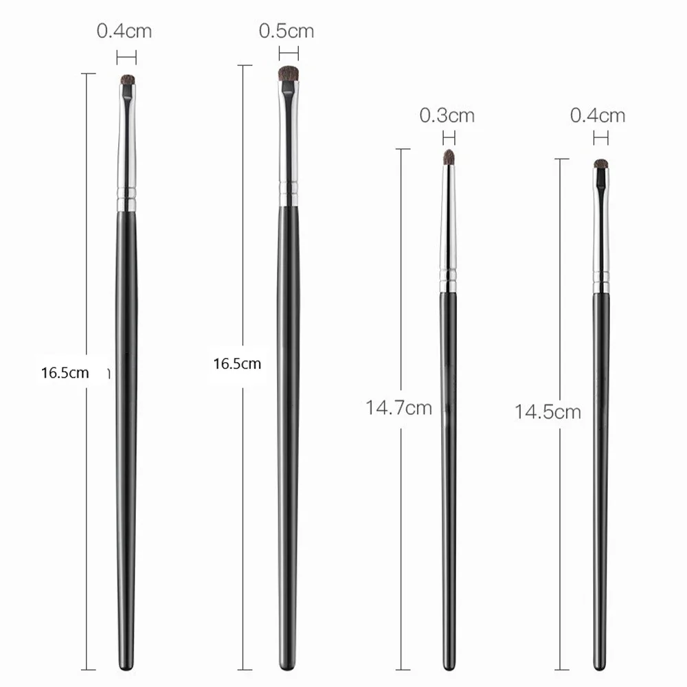 1/4 Uds. Brochas de maquillaje de ojos planos, delineador de ojos en ángulo , brocha para contorno, corrector, sombra de ojos, herramientas cosméticas de maquillaje