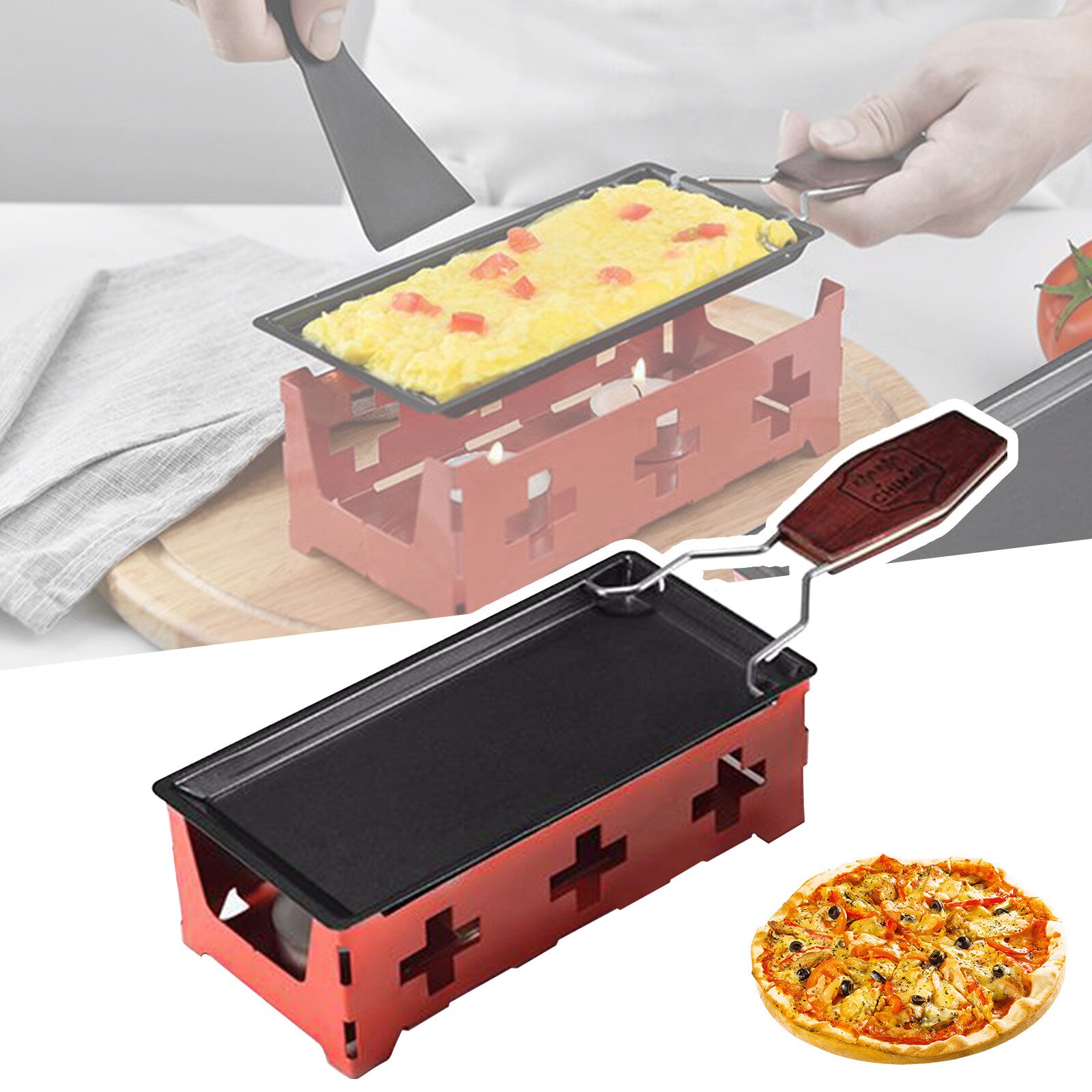 Portable Nonstick Cheese Skillet Cheese Oven Grill Plate egg Rotaster Baking Tray Stove Set Kitchen Baking Tool Kitchen Cookware