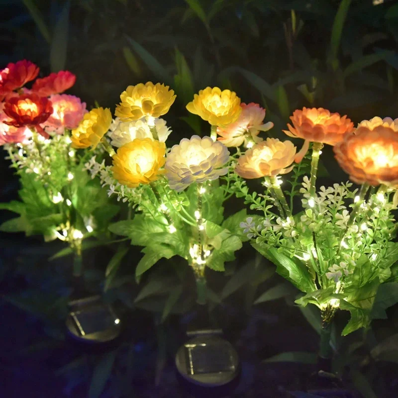 LED Simulation Butterfly Sunflower Outdoor Solar Light Garden Summer Landscape Lighting Camping Wedding Party Decor Lawn Lamp