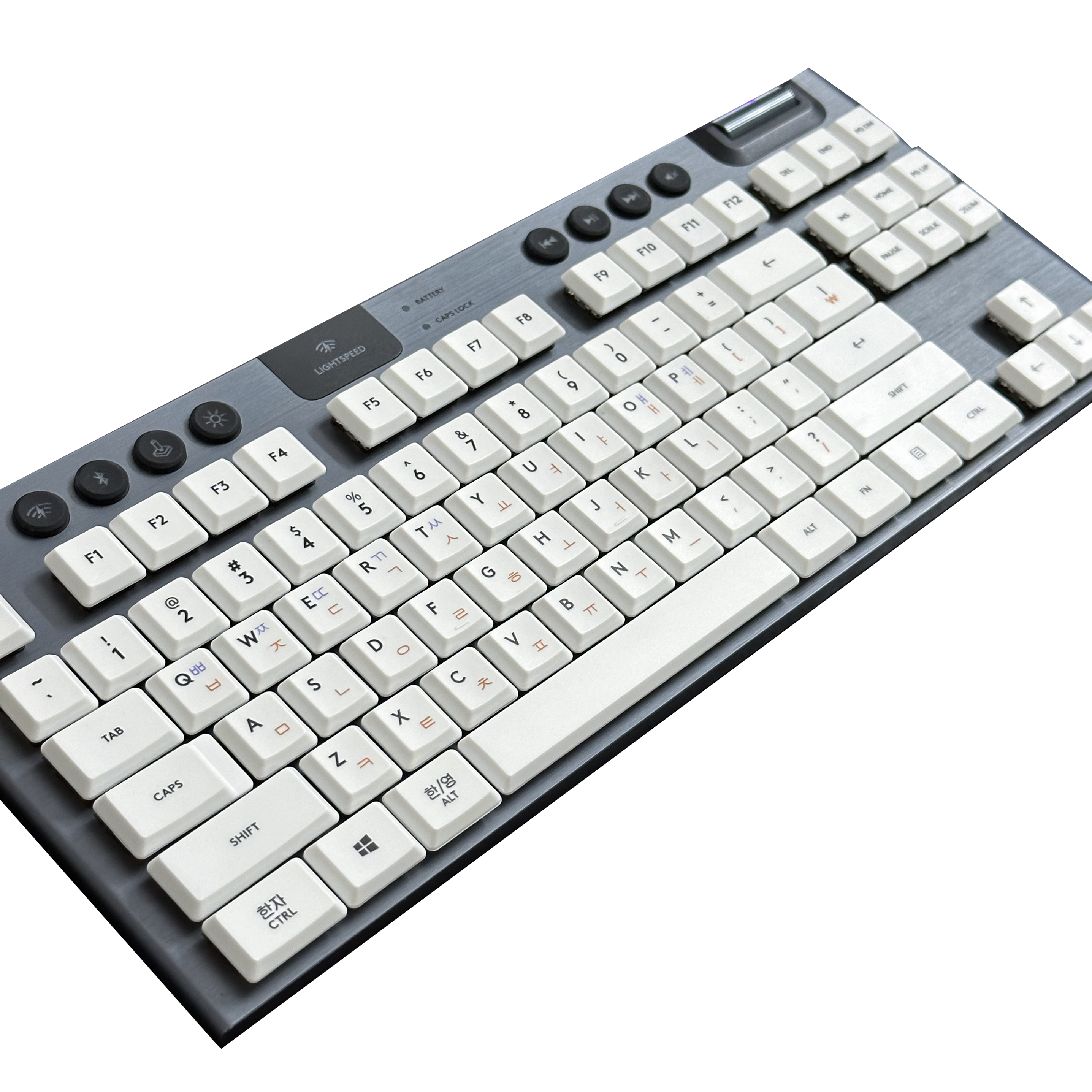 Korean Keycaps PBT Minimalist Style Custom Keycap Set Suitable for Logitech G813/G815/G913/G915 TKL RGB Mechanical Keyboard: WHITE / blue switch