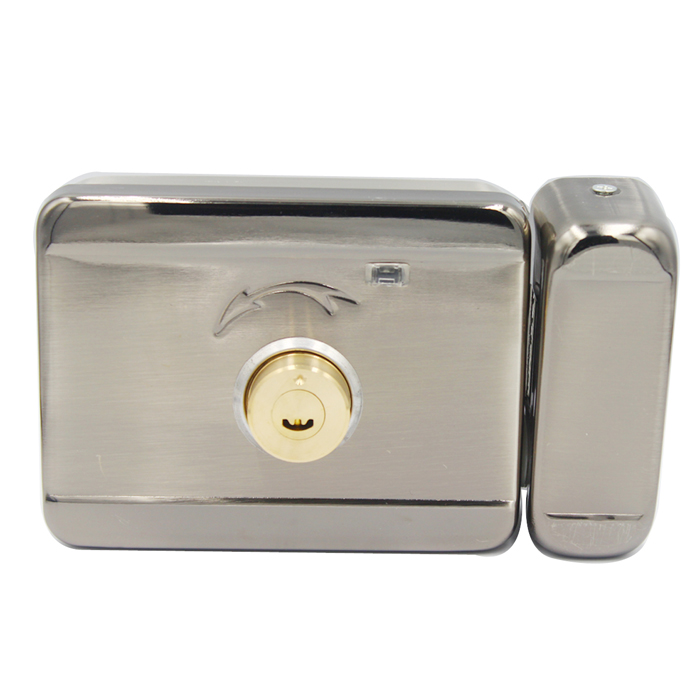 DC 12V Metal Electric Lock Gate Lock Strike Lock Access Control System Electronic Integrated Door Rim lock: Silver
