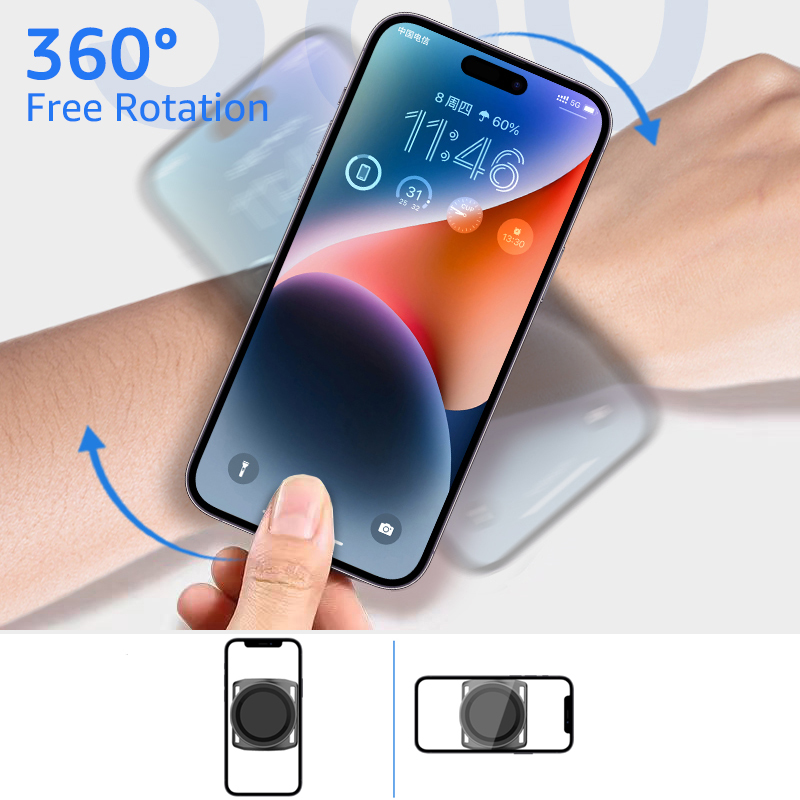 Brazalete pulsera soporte para teléfono móvil correa de muñeca magnética soporte de montaje para teléfono para iPhone 16 MagSafe Xiaomi para ciclismo senderismo gimnasio
